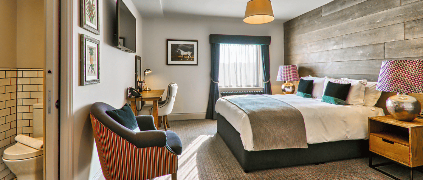 A double bedroom at The Wellington Arms
